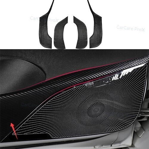 Carbon Fiber Leather Inner Door Anti-Kick Panel Cover For Tesla Model 3 2017-23