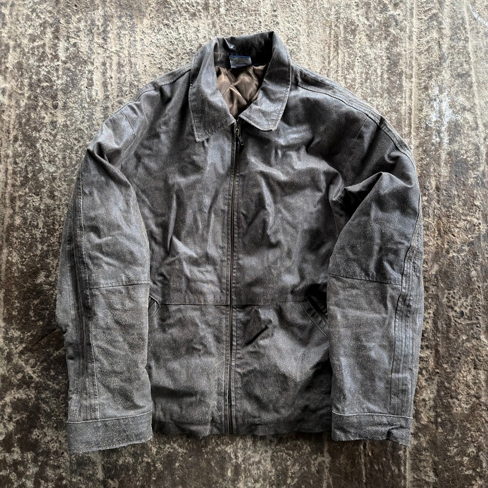 Vintage Brown Leather Jacket Moto Cafe Racer Sideout Medium 00S