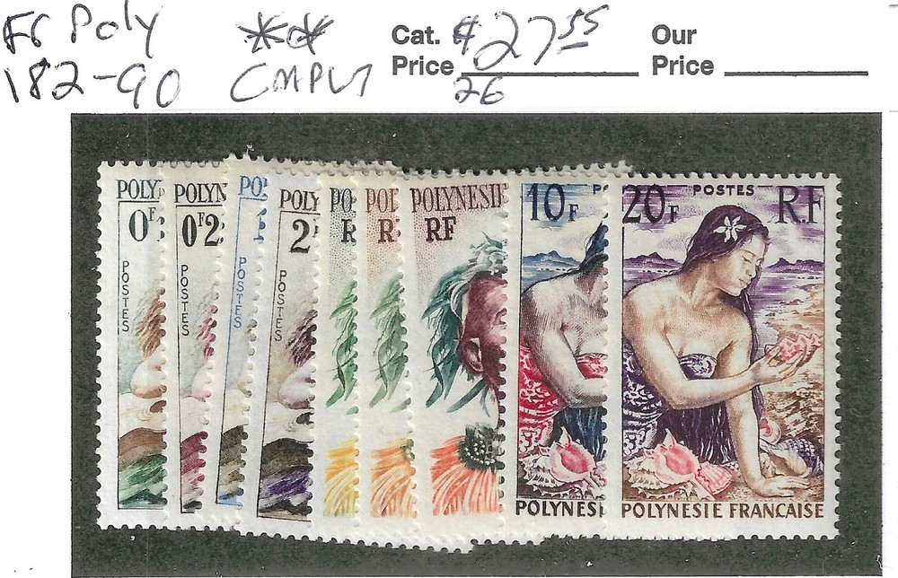 French Polynesia # 182 - 190 MNH Flawless Complete Set! ('26 SCV $27.55)