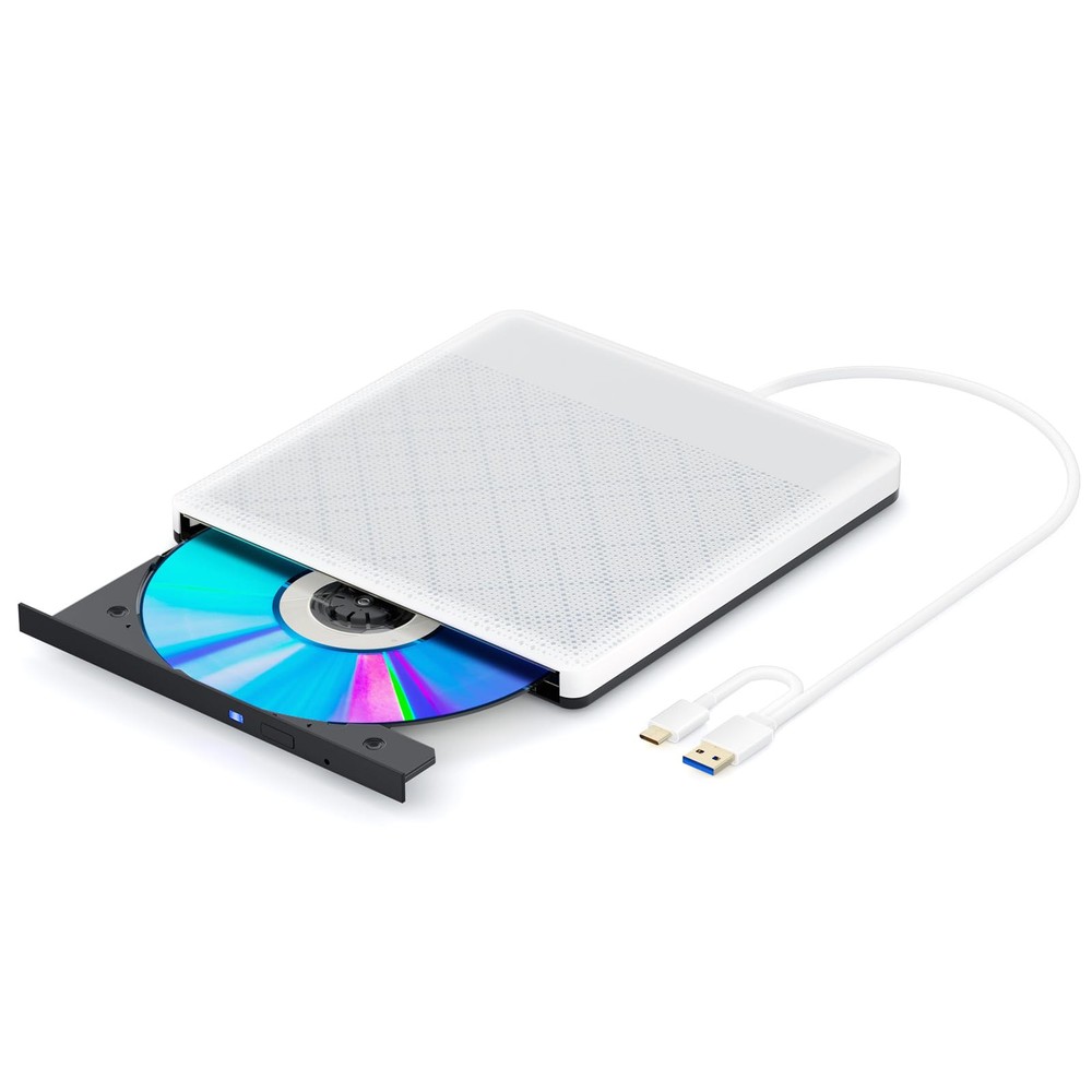 External CD/DVD Drive Ultra-Thin DVD Player for Laptop USB 3.0 Type-C CD/DVD ...