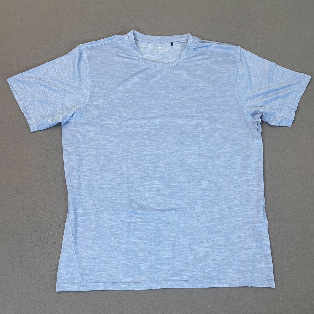 Greyson Shirt Tee T-Shirt Guide Sport Mens Lg Logo Wolf Blue Nylon Spandex Golf