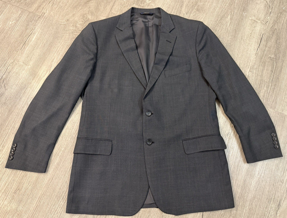Brooks Brothers 1818 Fitzgerald Saxxon Wool Sport Coat 45R Charcoal Check