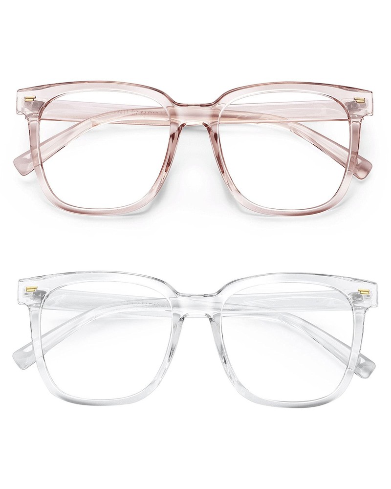PANNER 2Pack Oversized Blue Light Blocking Glasses for Women Men Square Computer