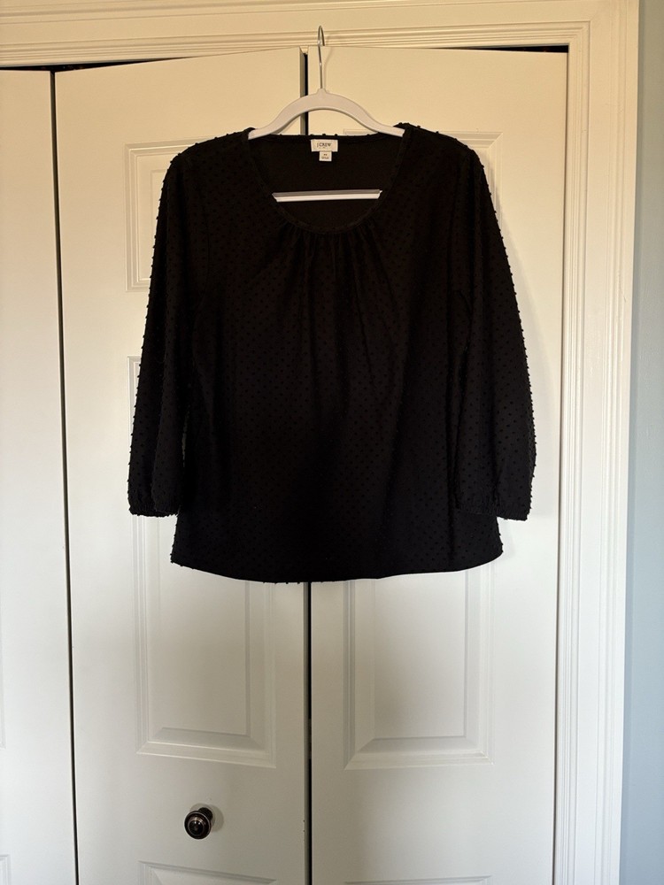 J.CREW Women's Long Sleeve Black Top Size Medium
