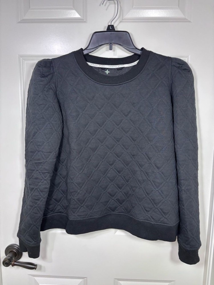Tuckernuck Sport Puff Sleeve Quilted Stretch Campbell Pullover Women’s XL Black