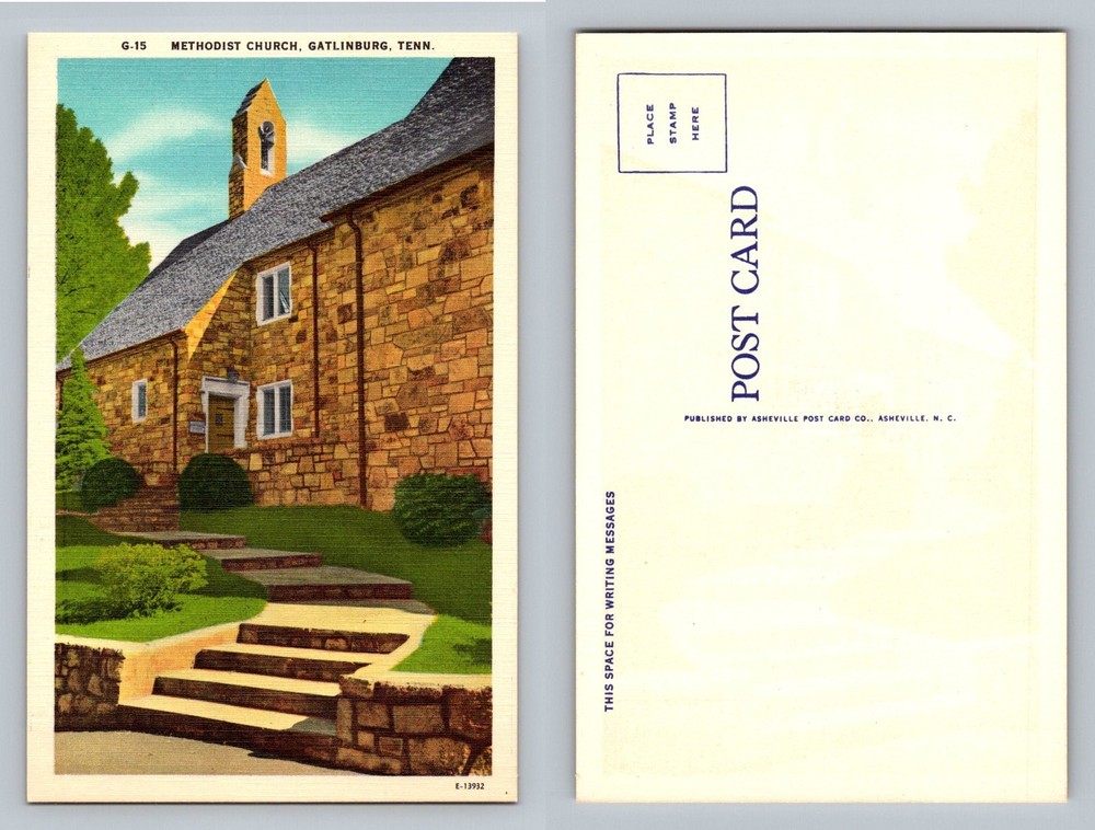 Gatlinburg, TN-Tennessee, Methodist Church Stone Chapel Vintage Postcard