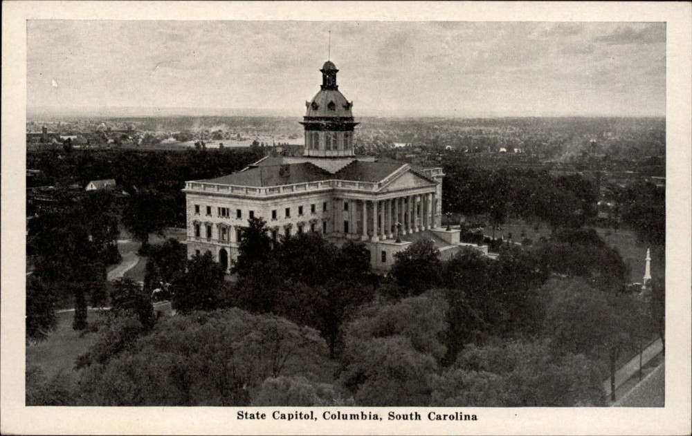State Capitol Columbia South Carolina ~ Confederate monument ~ vintage postcard