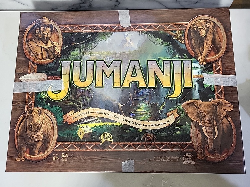 Jumanji Board Game Wooden Box Classic Retro Real Wood Case