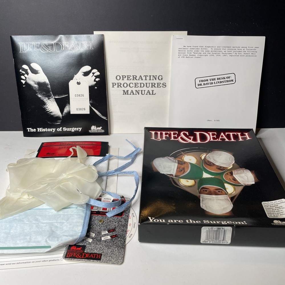 Life & Death IBM PC Game 1988 The Software Toolworks CIB Complete With Manual