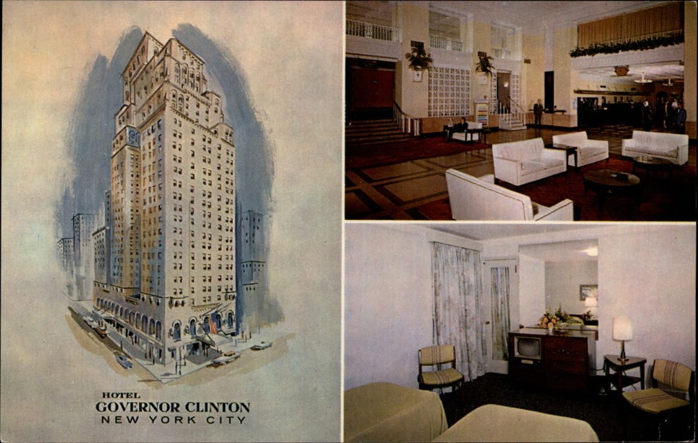 New York NY Governor Clinton Hotel multiview ~ 1950s-60s postcard sku241
