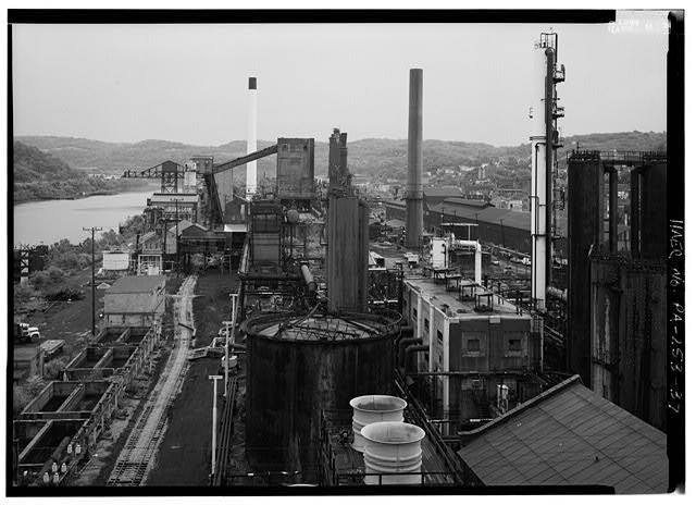 Monongahela River Koppers Coke Plant Pennsylvania 1900s Industrial View