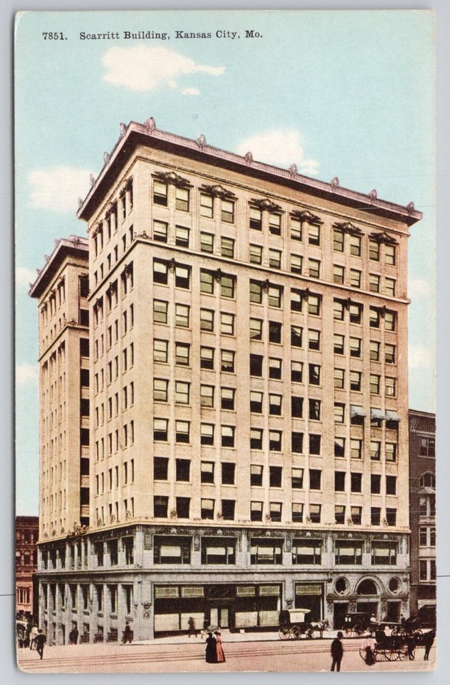 Scarritt Building Kansas City MO White Border Postcard Early 1900s Architecture