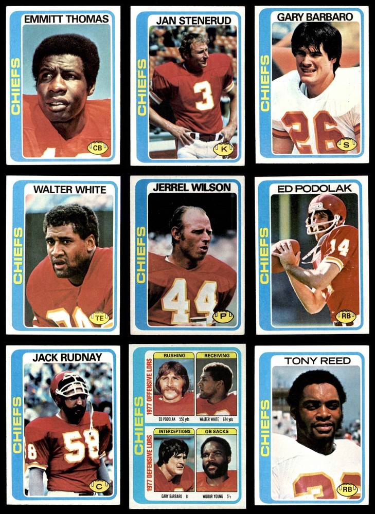 1978 Topps Kansas City Chiefs Team Set 5 - EX 4793320