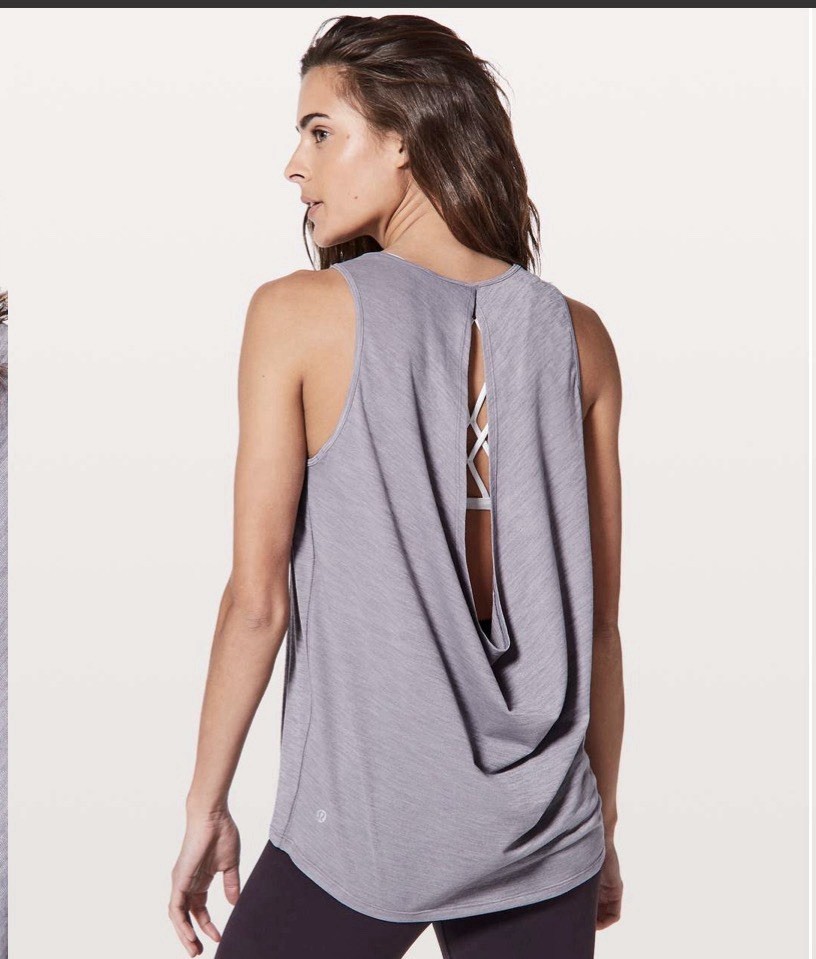 Lululemon Low Key Tank Heathered Light Purple Women’s Size 6 Small