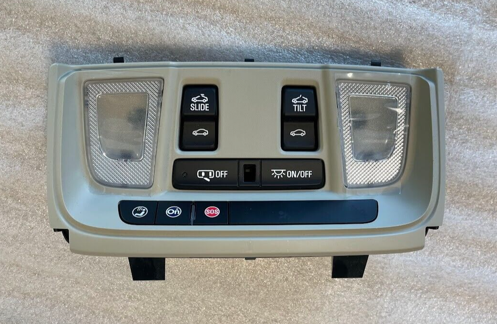 Acadia overhead console switch and light assembly. OnStar sunroof. Shale tan-image