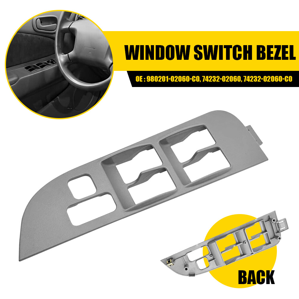 98-02 Toyota Corolla Driver Side Window Switch Trim Bezel Plate 74232-02060 Replacement
