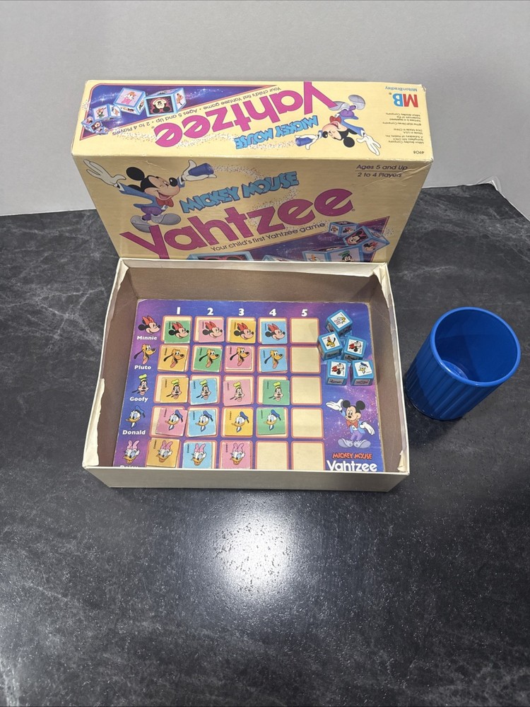 1988 Disney Mickey Mouse Yahtzee Game Milton Bradley 4908 Missing One Piece
