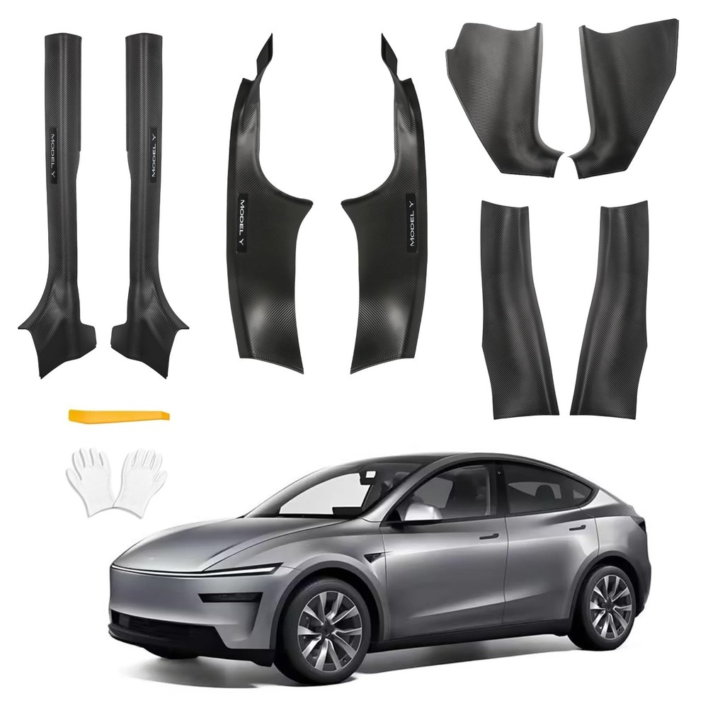 8Pcs Door Sill Protector for Tesla Model Y Juniper 2025 2026 Front and Rear D...