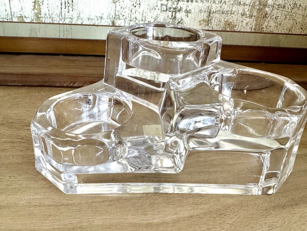 Vintage retired PartyLite Leaded-Crystal Castle Candle Holder 3-tier Germany MCM