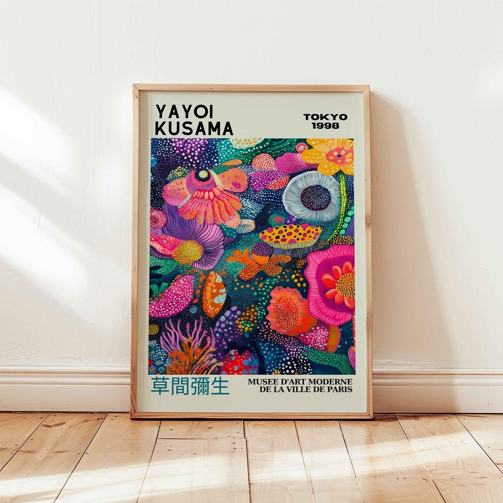 Yayoi Kusama Poster – Colorful Modern Floral & Underwater Wall Art Print
