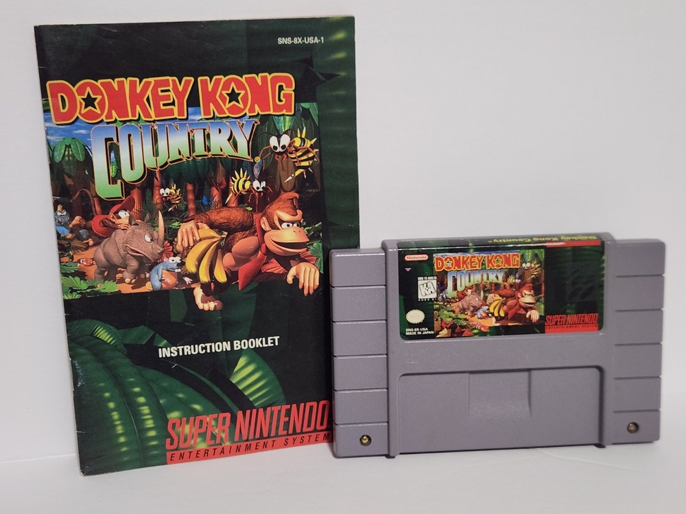 Donkey Kong Country Super Nintendo SNES Authentic Cartridge 1994 Tested