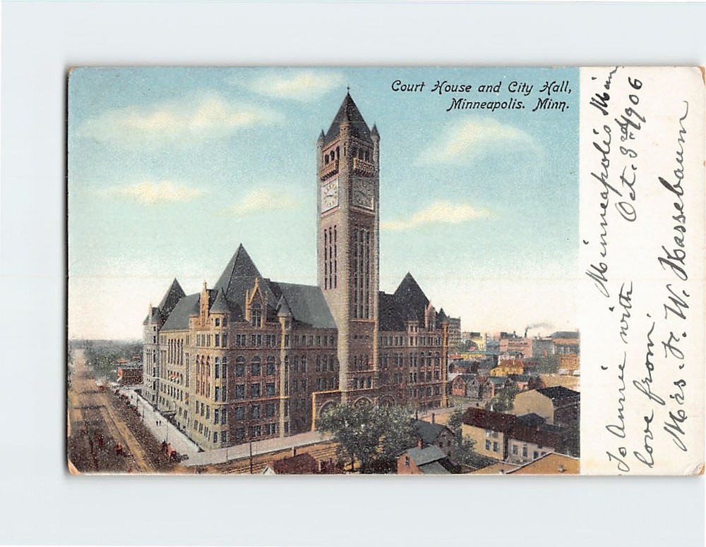 Postcard Court House and City Hall Minneapolis Minnesota USA North America