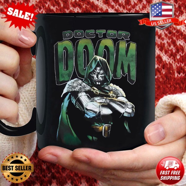 Marvel Fantastic Four Doctor Doom Black Ceramic Coffee Cup Mug 11 oz