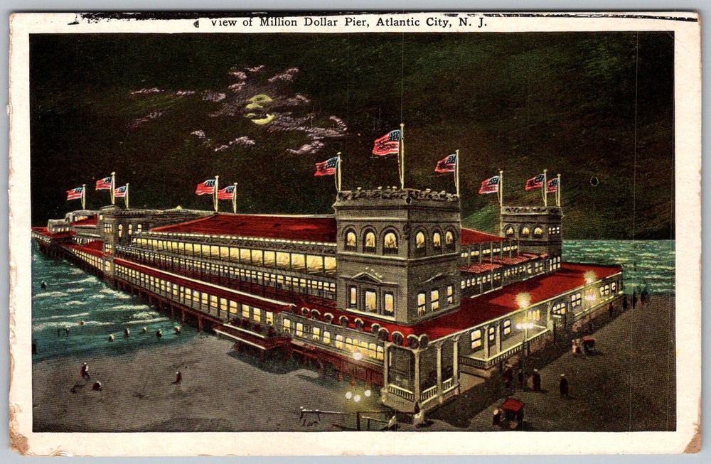 Vtg Postcard Million Dollar Pier Atlantic City, NJ 1930s