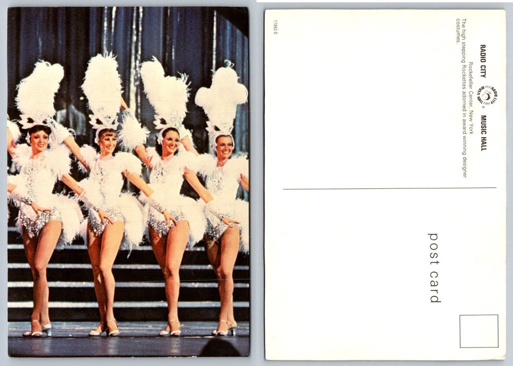 Vintage 1982 Radio City Music Hall Rockettes NYC Postcard