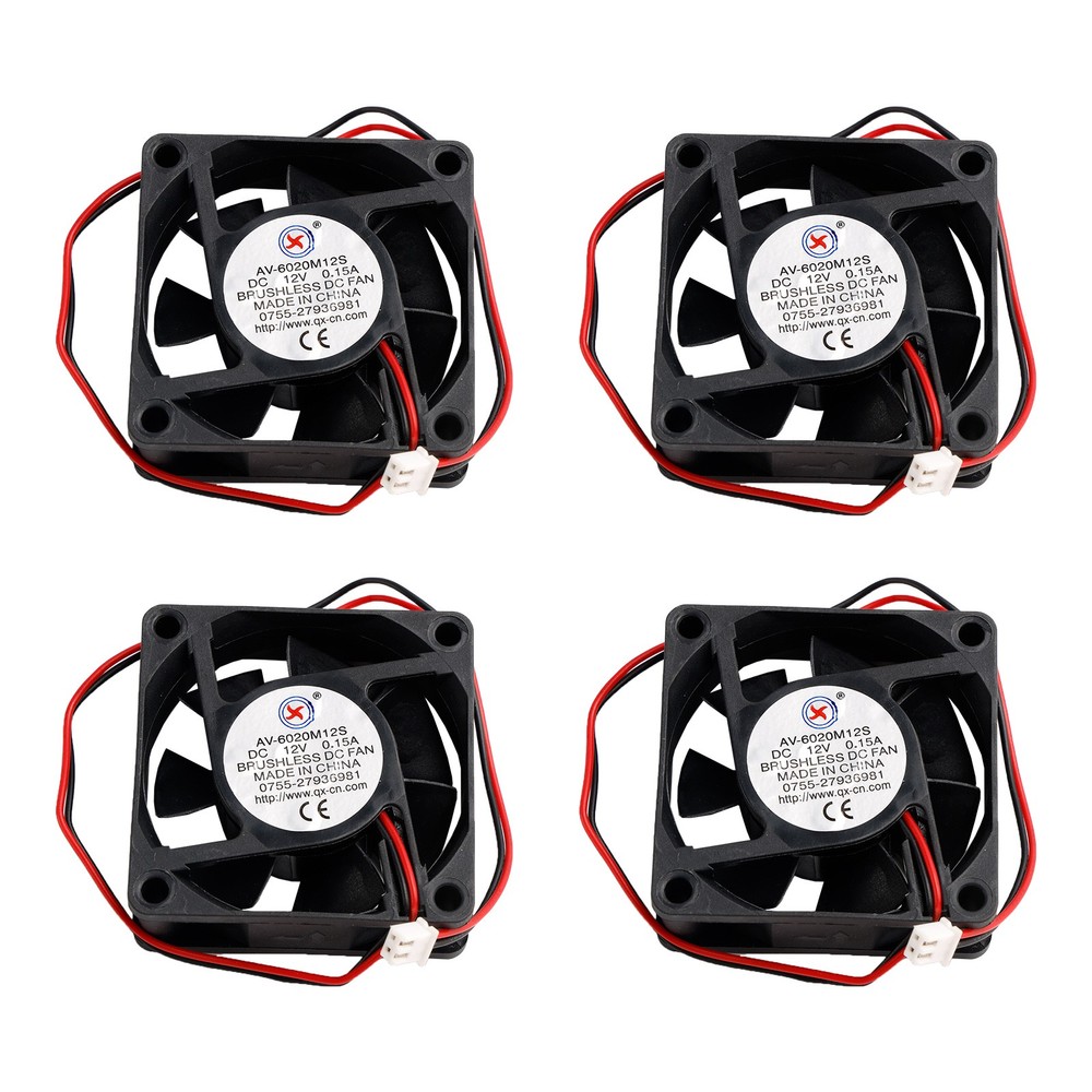 4Pcs DC Brushless Cooling PC Computer Fan 12V 6020s 60x60x20mm 0.15A 2 Pin Wire✨