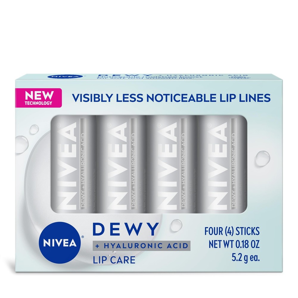 NIVEA Lightweight Dewy Lip Balm with Hyaluronic Acid for Ultra Hydration-image