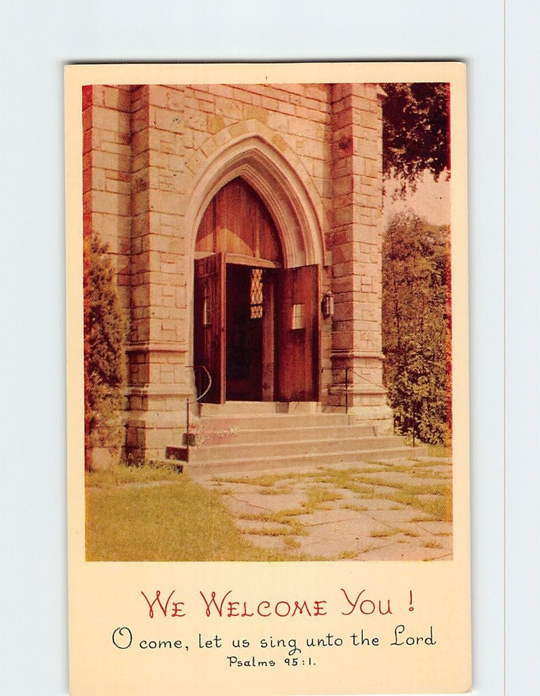 Postcard We Welcome You! Bible Verse Psalm 95:1