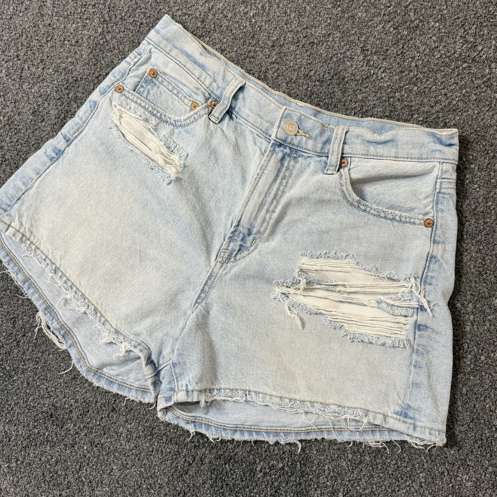 American Eagle 90s Boyfriend Denim Shorts Womens 4 Highest Rise Distressed