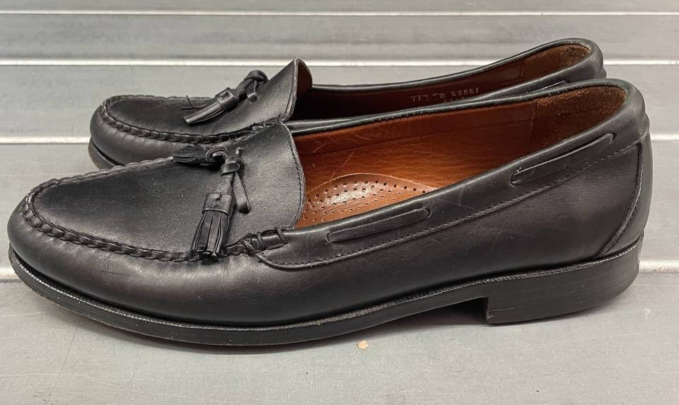 Allen Edmonds Naples Loafers Mens 11D Blacker Leather Tassel Slip On