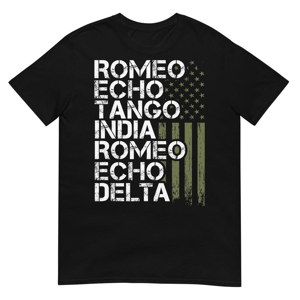 Retired Military Men Women Phonetic Alphabet Retirement T-Shirt Small