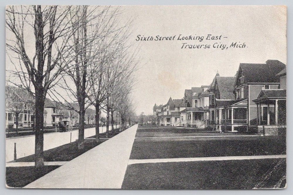 Traverse City Michigan Sixth Street East View Postcard J. Murray Jordan c1910