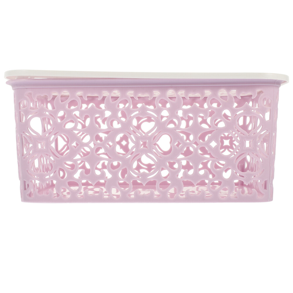 Storage Box Plastic Storage Basket Lid Container Desktop Drawer Organizer Bins