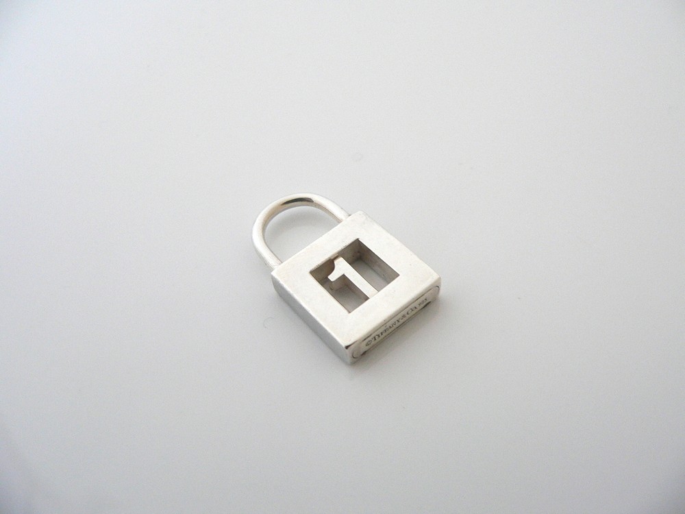 Personalized Tiffany & Co Padlock Pendant with Number Charm for Necklace or Bracelet