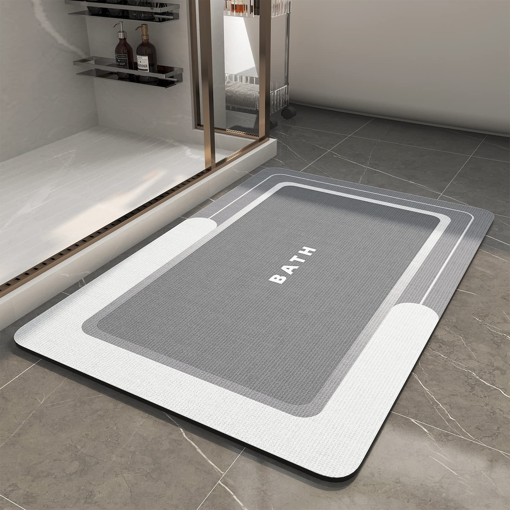 Non-Slip Bath Mat Super Absorbent Quick-Dry Stain-Resistant Bathroom Rug for Safety and Comfort