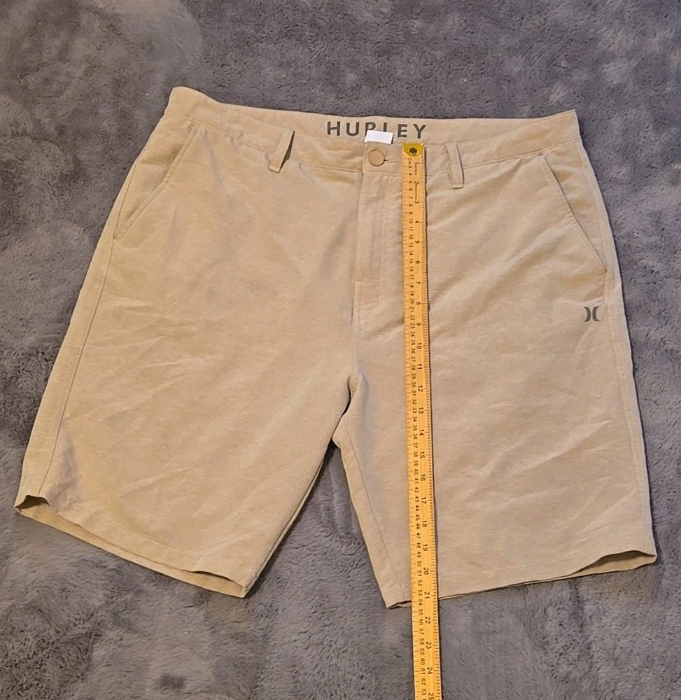 Hurley Mens 38 Hybrid Shorts Tan Khaki Board Shorts Walking Stretch Casual 38