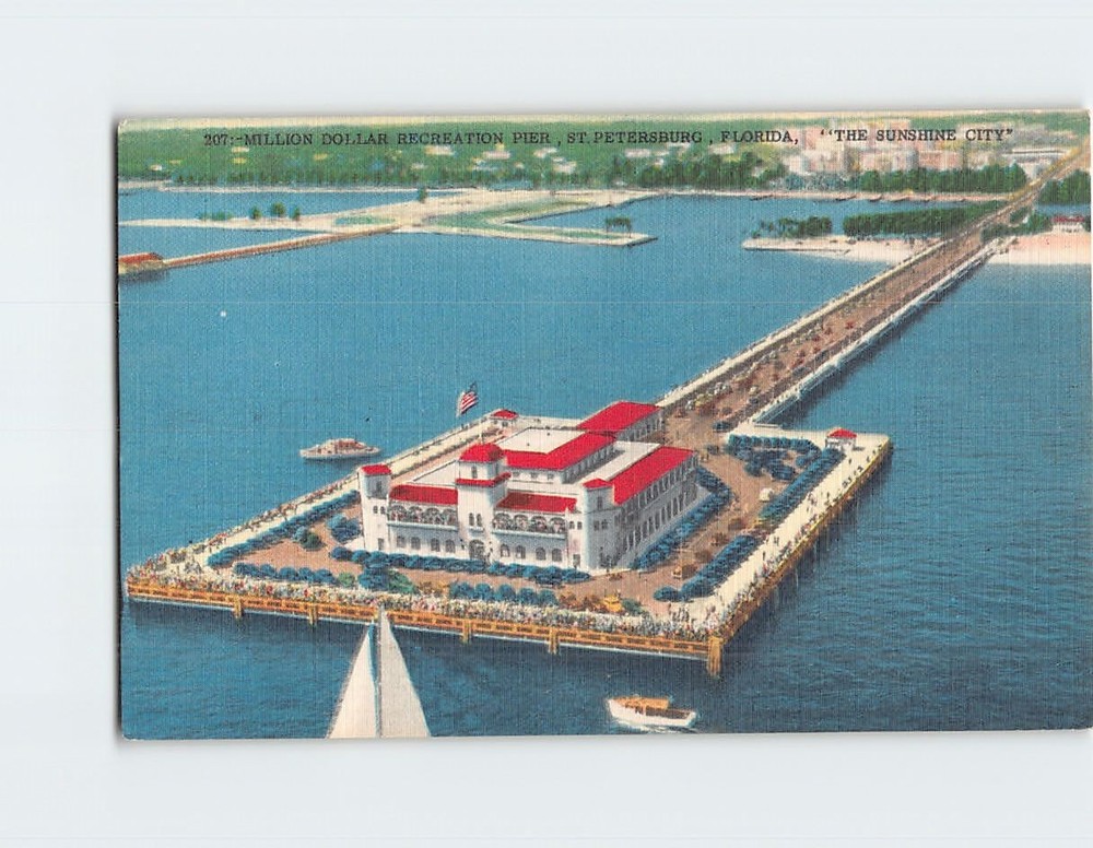 Postcard Million Dollar Recreation Pier St. Petersburg Florida USA