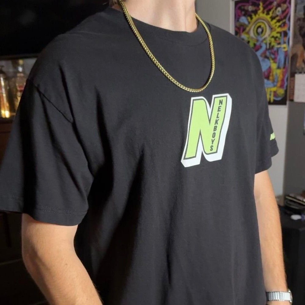 Full Send Nelk Boys Black/Green Graphic T Shirt Size Xl