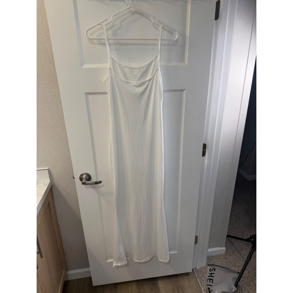 SHEIN Womens White Spaghetti Strap Maxi Dress Scoop Neck Bodycon Small