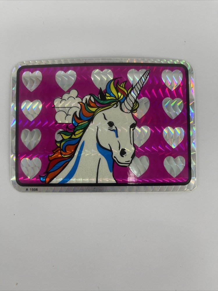 RARE Vintage 1980s Unicorn Hearts Prism Vending Machine Sticker Selectra A 1508