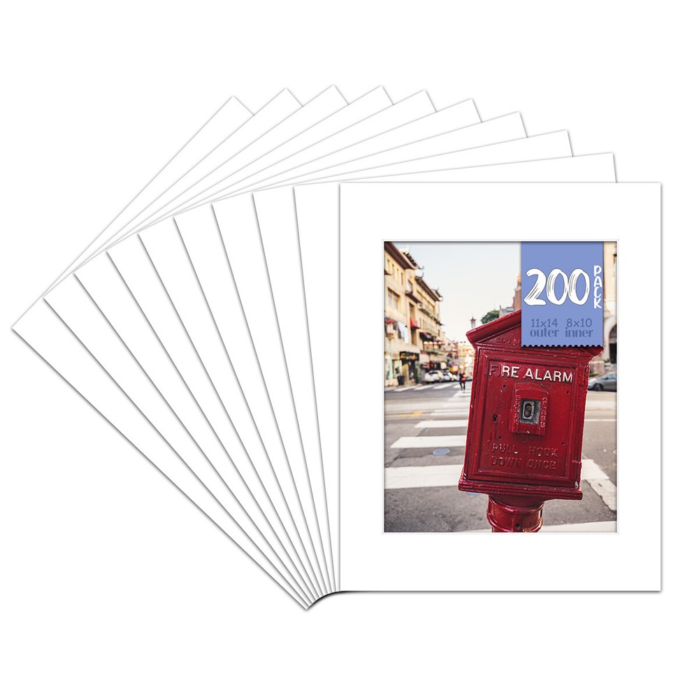 11x14 Photo Mat Acid Free Bevel Cut 4-Ply Thickness for 8x10 Picture Framing-image