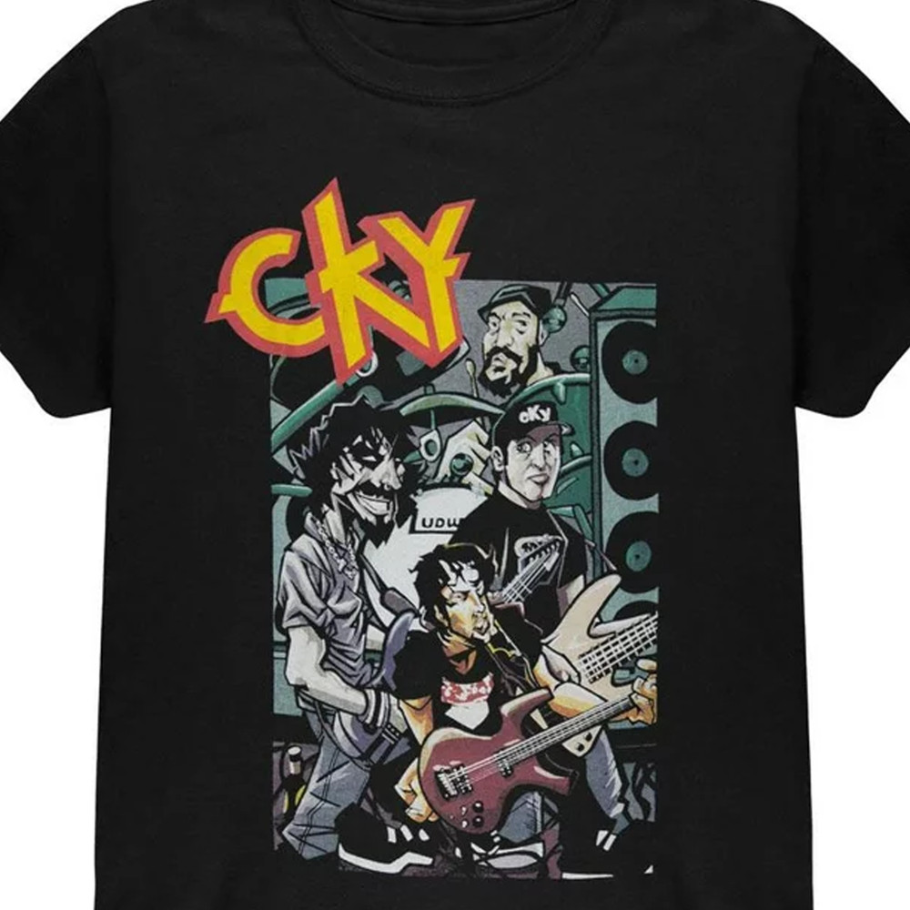 CKY band CARICATURE black T-shirt short sleeve All sizes  S to 5XL
