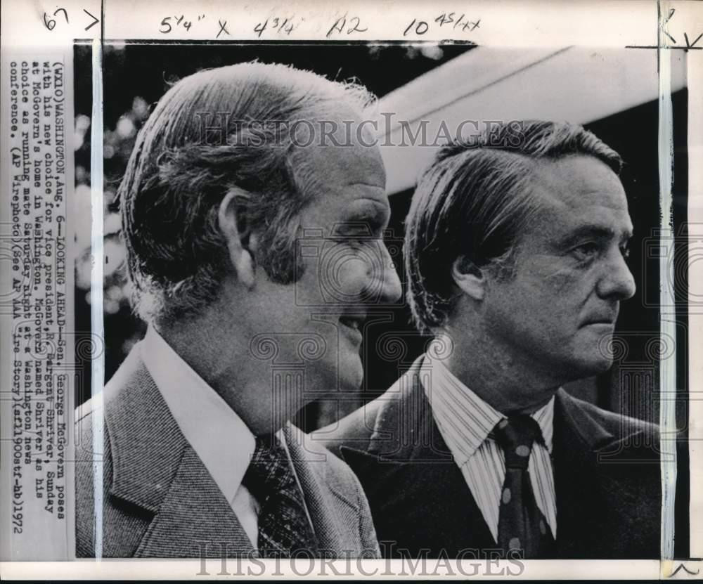 1972 Press Photo Senator George McGovern with Sargent Shriver in Washington, DC