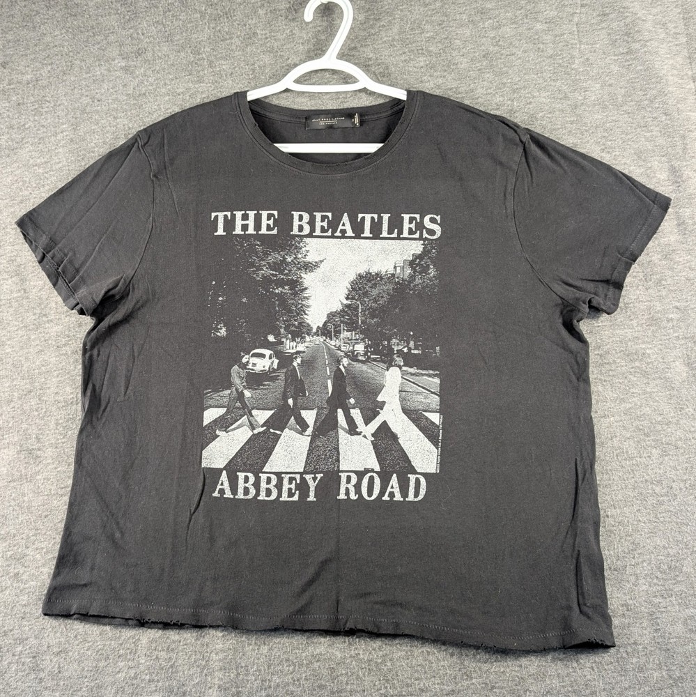 The Beatles Abbey Road  T-shirt Mens Size XL Black Distressed Music Retro