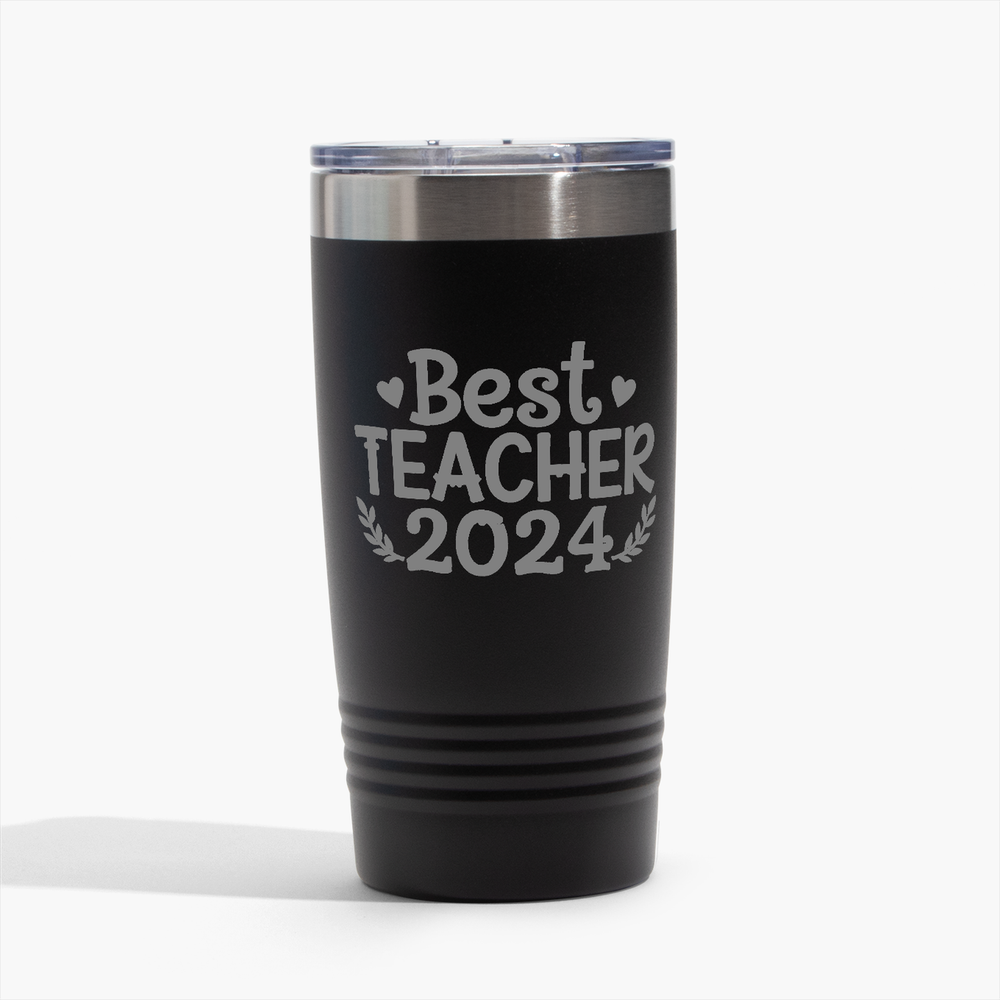 Best Teacher 2024 - Black 20oz Tumbler - Perfect for Gifts! Free Shipping!