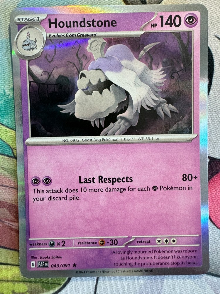 Houndstone Holo English Pokemon TCG Card BKK190 Rare Collectible